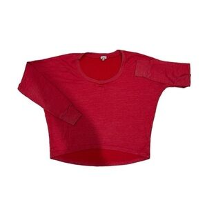 SPLENDID red high/low cropped sweatshirt - size XS